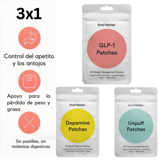 Parches GLP-1 Kind Patches Original + parche de dopamita + parche para desinflamar 3x1